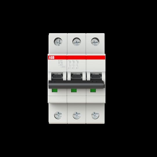 Actual product image ABB STOTZ-KONTAKT automatic circuit breaker D,6kA,16A,3P S203-D16