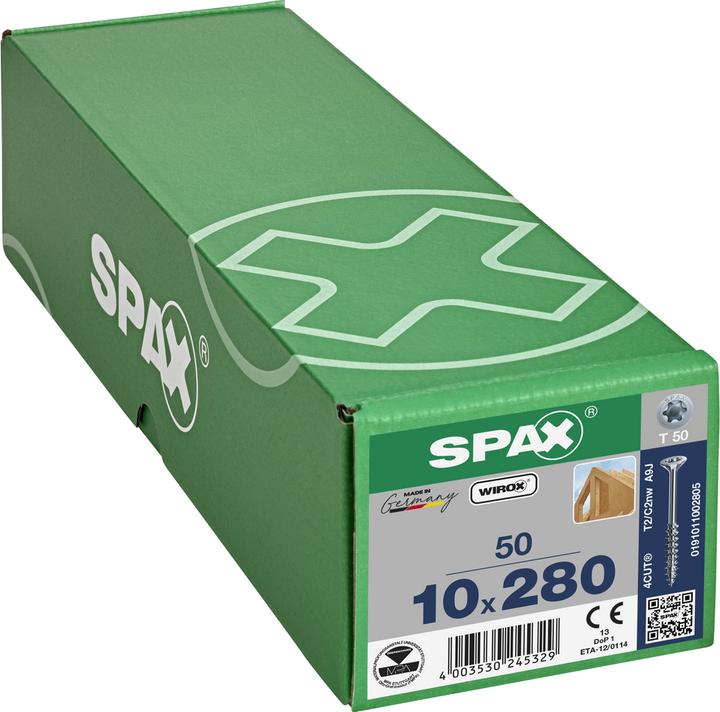 Immagine prodotto Spax Svasato Multitesta T-Star Plus T50 Parzialmente Filettato (50 Viti per pezzo)