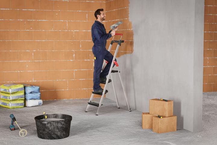 Produktbild Hailo L100 TopLine, Alu-Sicherheits-Stehleiter, 5 Stufen (Gerüst, 101 cm)