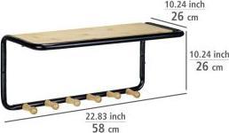 Actual product image Wenko Wandgarderobe Mod. Loft aus Stahlrohr und FSC®-zertifiziertem Bambus