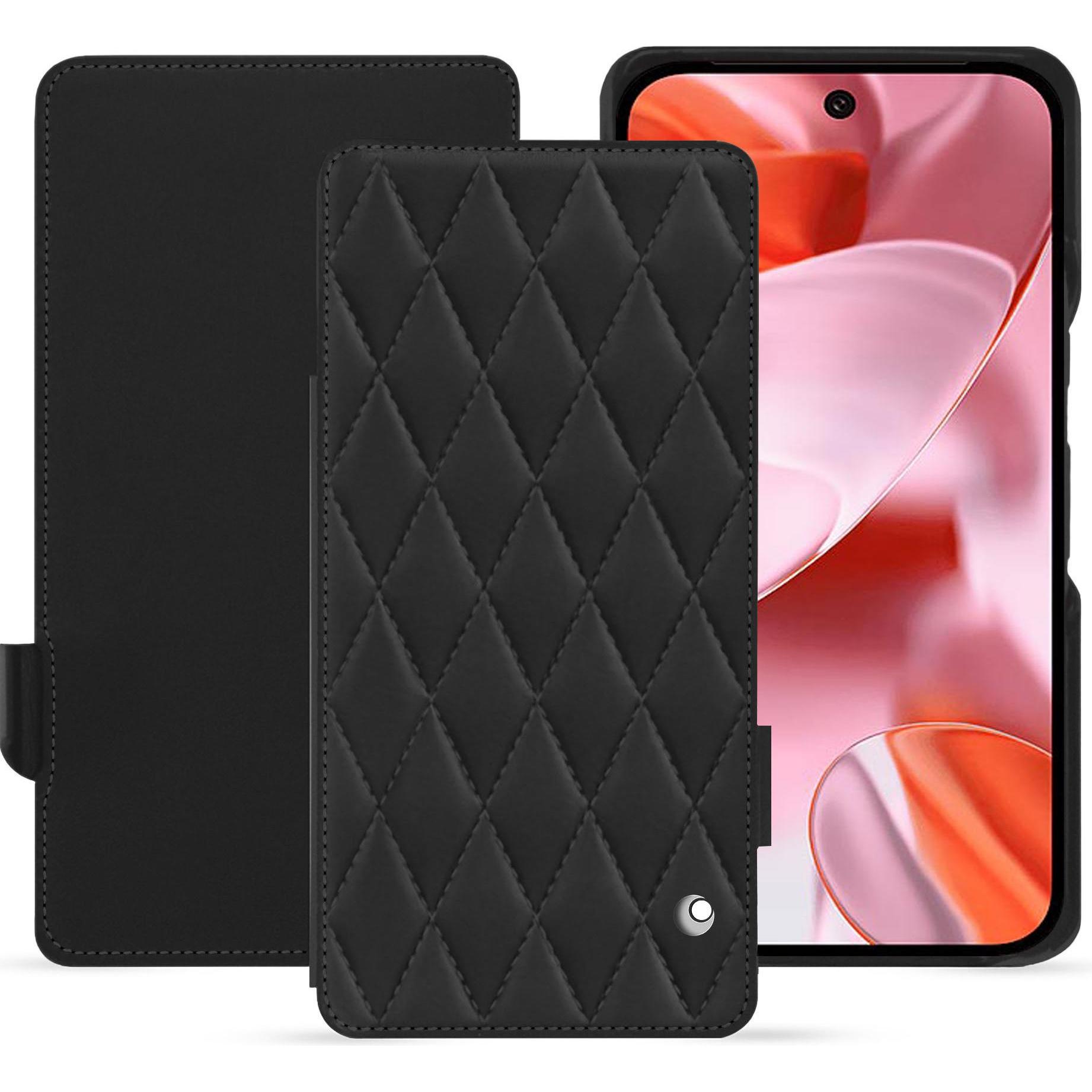 Noreve Lederschutzhülle horizontal (Google Pixel 9), Smartphone Hülle, Schwarz