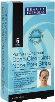 Beauty Formulas Charcoal Nose Pore Strips Cleansing Nose Strips With Active Carbon 6 Pcs. (Körperpuder, 150 ml)