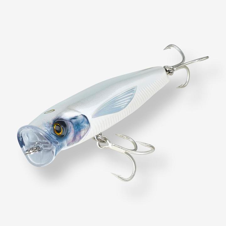 Image du produit Caperlan Leurre de surface Popper pêche en mer EXOFLY POP 12cm Blanc (12 cm)