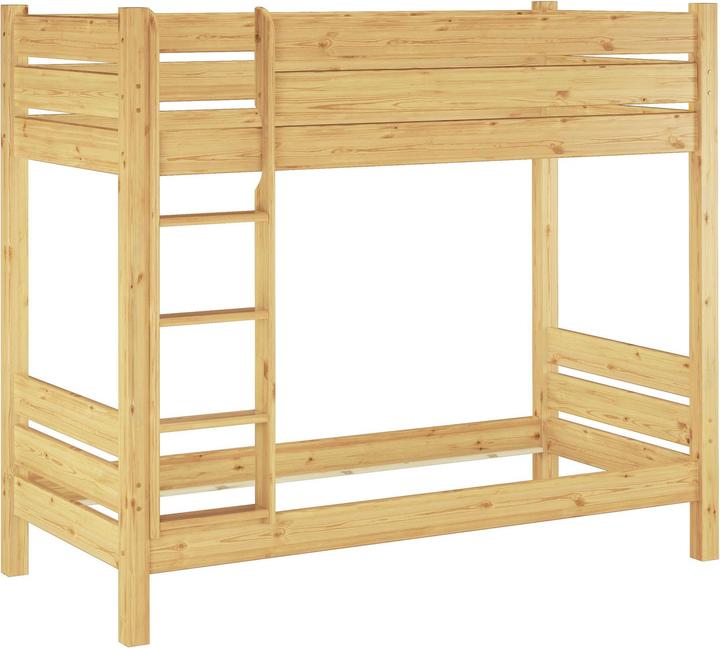 Produktbild Erst-Holz Hochbett in Überlänge 90x220 massives Kiefernholz natur ohne Rollrost Etagenbett 60.16-09-220 oR (90 x 220 cm)
