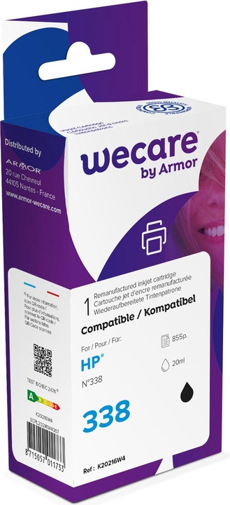 Actual product image Wecare Ink 338 rebuilt black C8765EE for HP PSC 2355 20ml (FC)