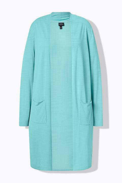 Produktbild Ulla Popken Long-Strickjacke, Stehkragen, offene Form (54, 56)