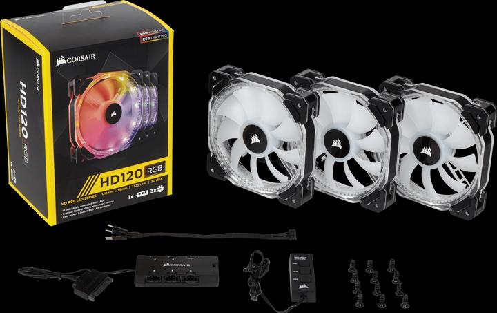 Produktbild Corsair HD120 RGB mit Controller (120 mm, 3 x)