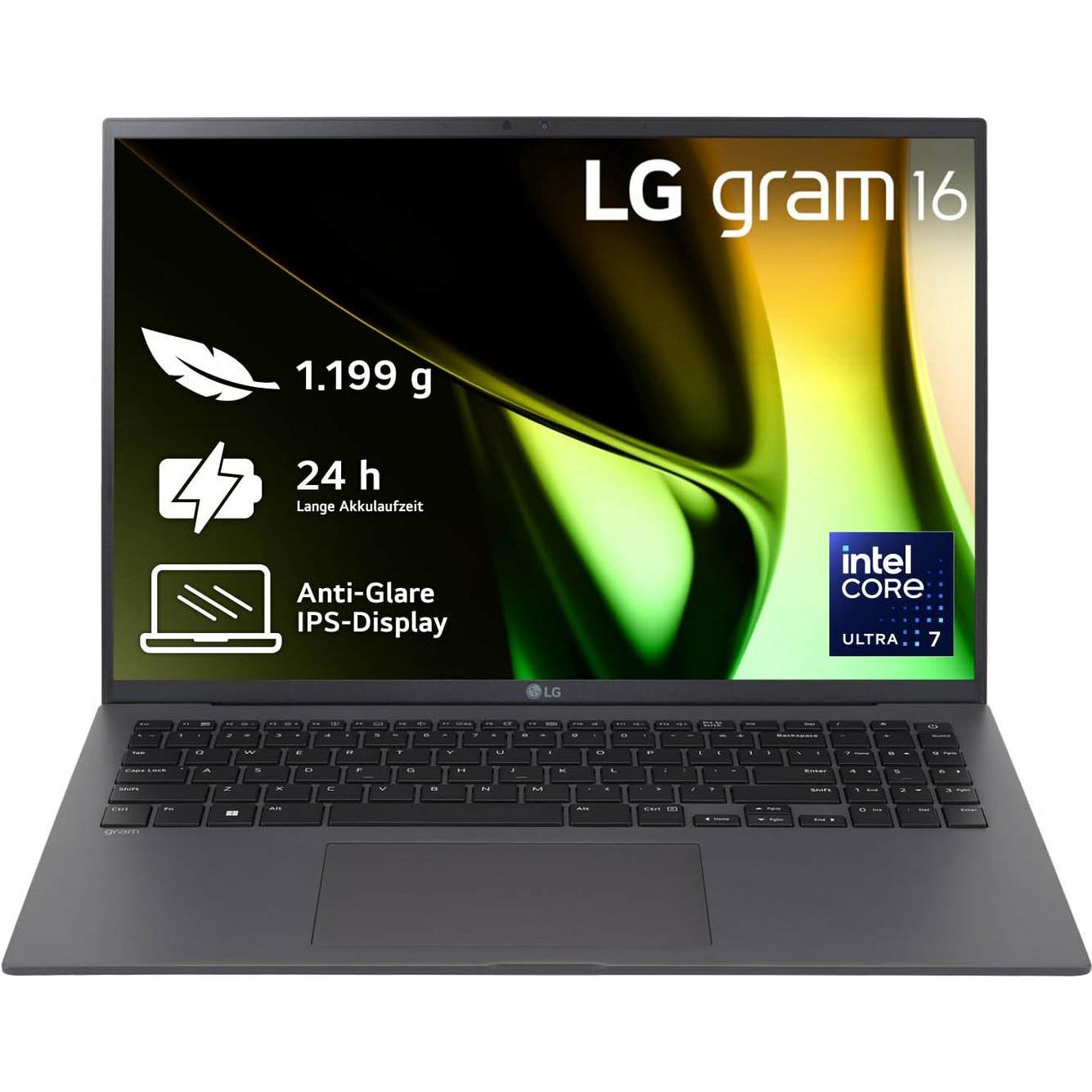 LG gram 16" Core Ultra 7 155H 16GB/1TB SSD Win11 grau 16Z90S-G.AA79G (15.98", Intel Core Ultra 7 155H, 16 GB, 1000 GB, D...