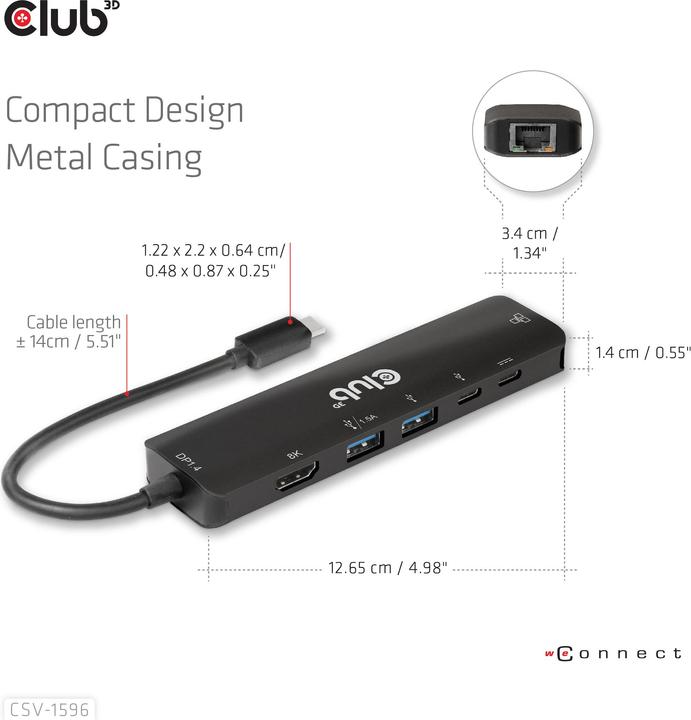 Actual product image Club 3D CSV-1596 (USB-C, 5 Ports)