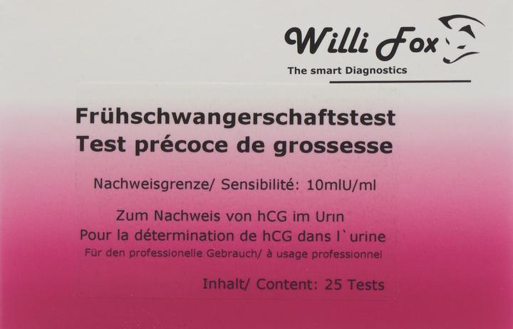 Produktbild Willi Fox Frühschwangerschaftstest Urin (25 Stk) (25 x)