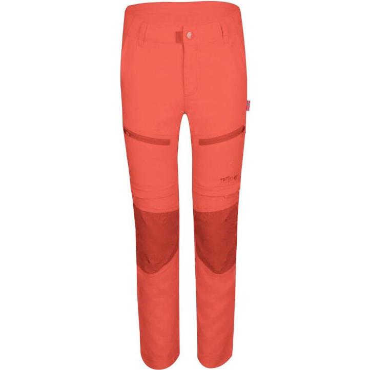 Trollkids, Unisex, Outdoorhose, Kid's Nordfjord Zip-Off Pants Slim Fit (116), Rot, 116