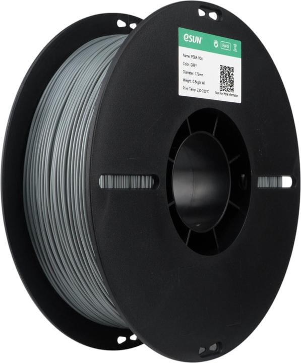 Produktbild eSUN Filament PEBA 90A Grau 1.75 mm 1 kg (PEBA, 1.75 mm, 800 g)
