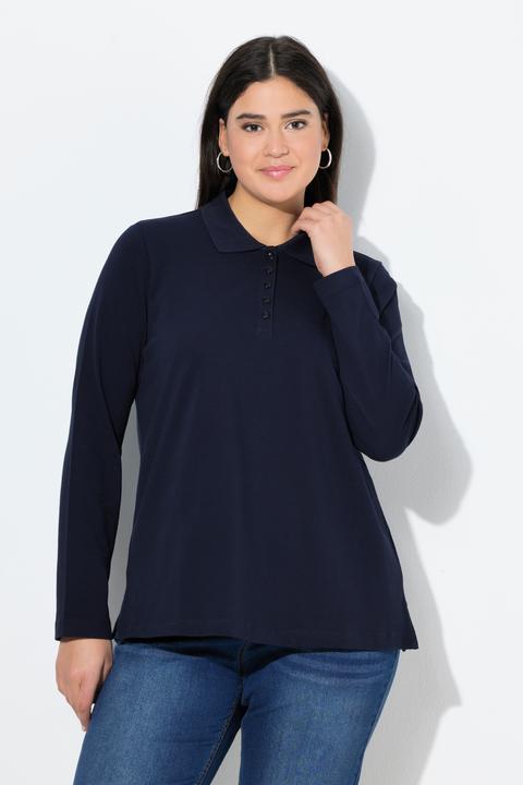 Produktbild Ulla Popken Poloshirt, Knopfleiste, Polokragen, Langarm (60)