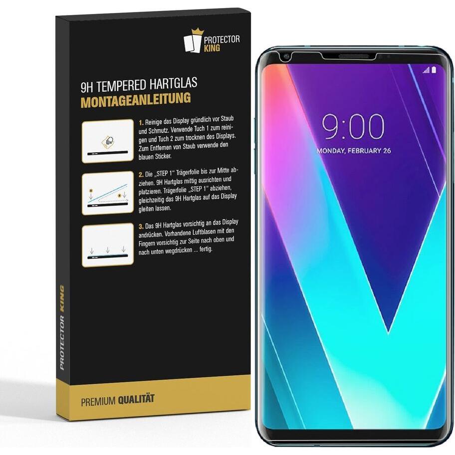 Thumbnail - Protectorking 2x echtes Tempered 9H Panzerhartglas 3D KLAR (2 Stück, LG V30), Smartphone Schutzfolie, Transparent