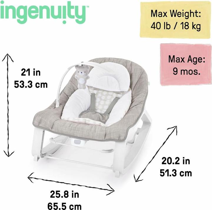 Produktbild Ingenuity Baby-Liegestuhl Weiss Grau