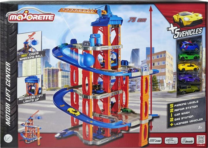 Productafbeelding Majorette Garage met lift en 5 auto's