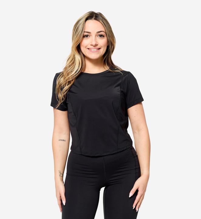 Image du produit Domyos T-shirt de fitness extensible et respirant femme, noir (XL)