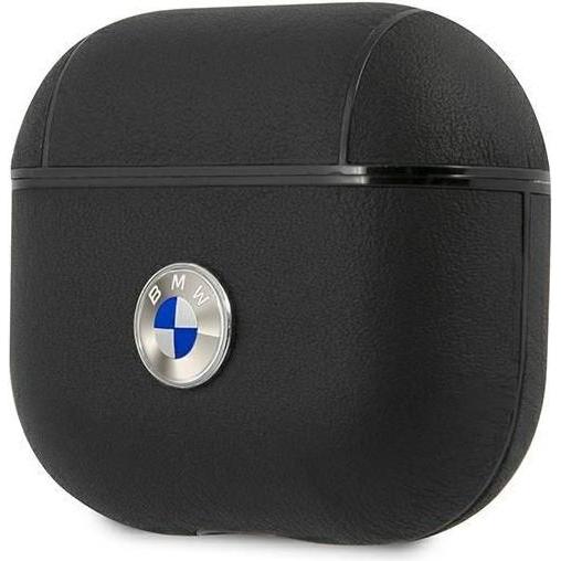 BMW BMA3SSLBK AirPods 3 cover czarny/black Geniune Leather Silver Logo (Kopfhörer Hülle), Kopfhörertasche + Schutzhülle,...