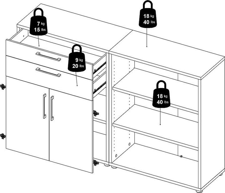 Produktbild Tvilum Büroregal Prisme (178 x 40 x 113 cm)