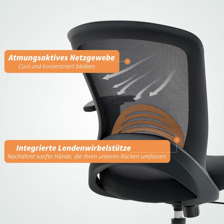 Produktbild Homcom Bürostuhl Polyester, Kunststoff Schwarz