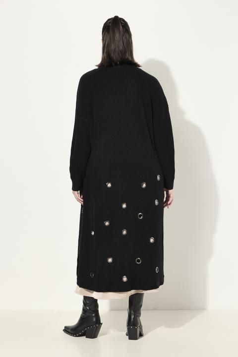 Produktbild Ulla Popken Long-Strickjacke, Ösen, offene Form, V-Ausschnitt (42, 44)