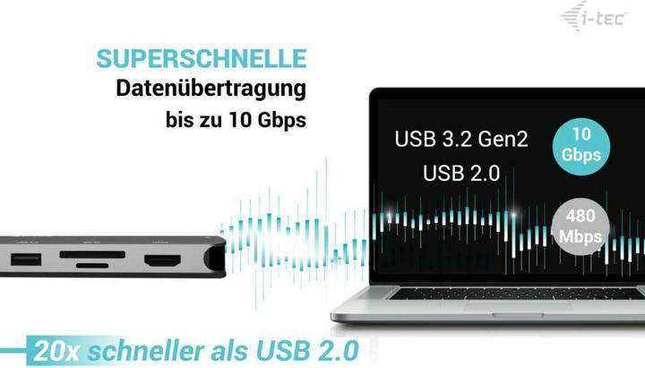 Immagine prodotto i-tec USB-C Nano 3x LCD Dock (USB-C, 10 porte)