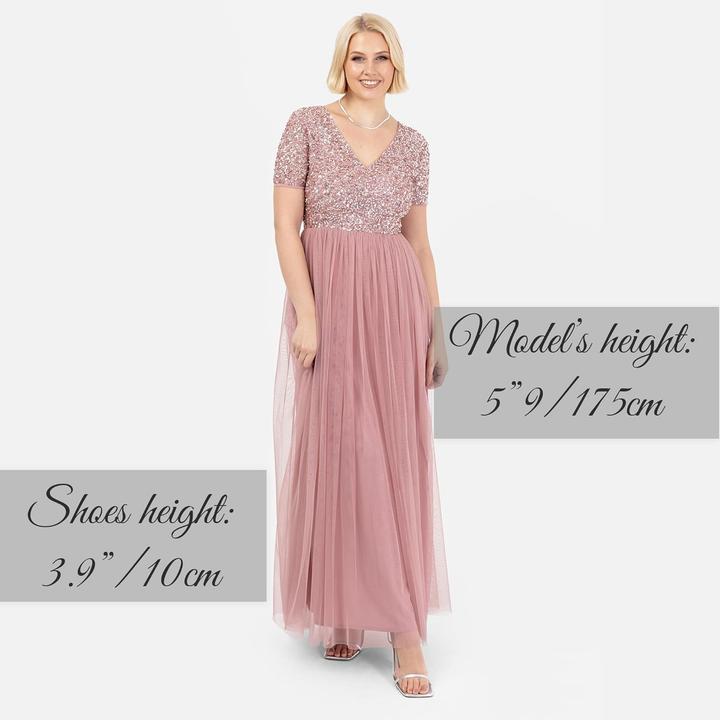 Produktbild Herba V-Ausschnitt Maxikleid mit Empire-Taille (44)