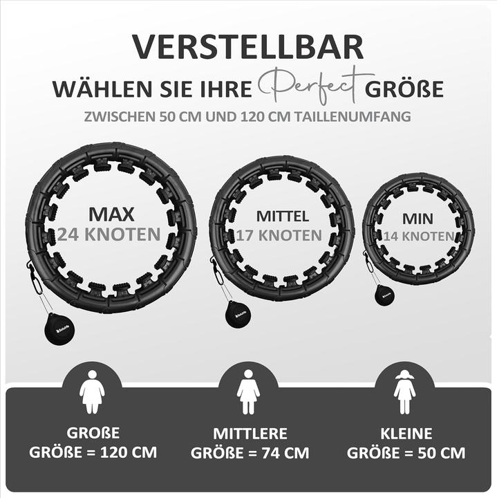 Actual product image Solulife Hula Hoop Adults Black (120 cm, 1500 g)