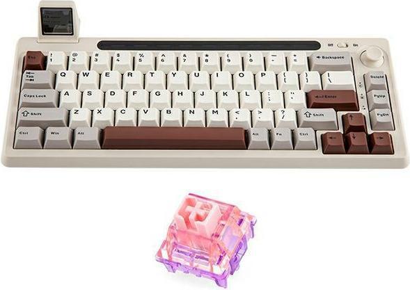 Actual product image Epomaker Klawiatura mechaniczna RT65 Flamingo Switch szaro-biały/grey-white (US, Cable, Wireless)