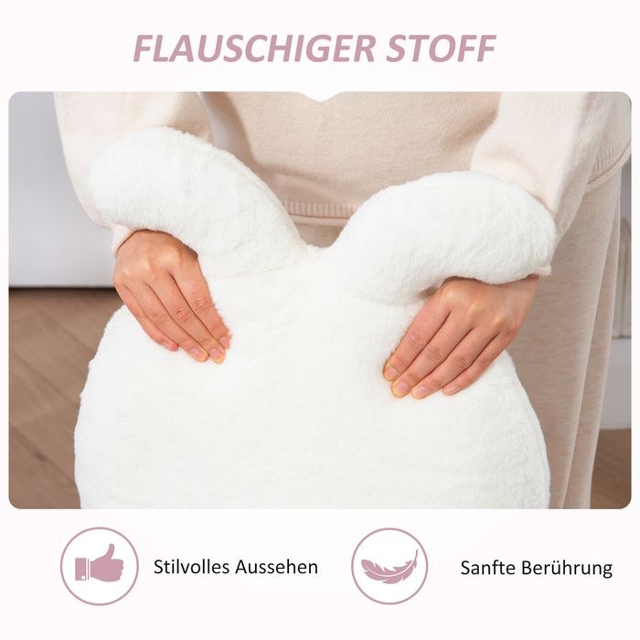 Produktbild Swisshandel24 Bürostuhl Höhenverstellbar Schreibtischstuhl mit Hasenohren, Samtoptik, Weiss