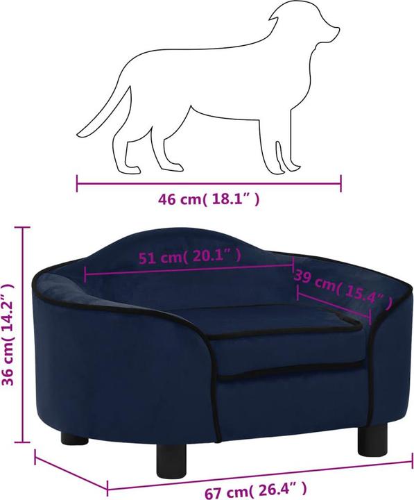Produktbild vidaXL Hundesofa (Hund)