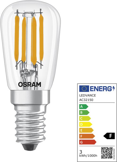 Energie-Label Osram Special T26 (E14, 2.80 W, 250 lm, 1 x, F)