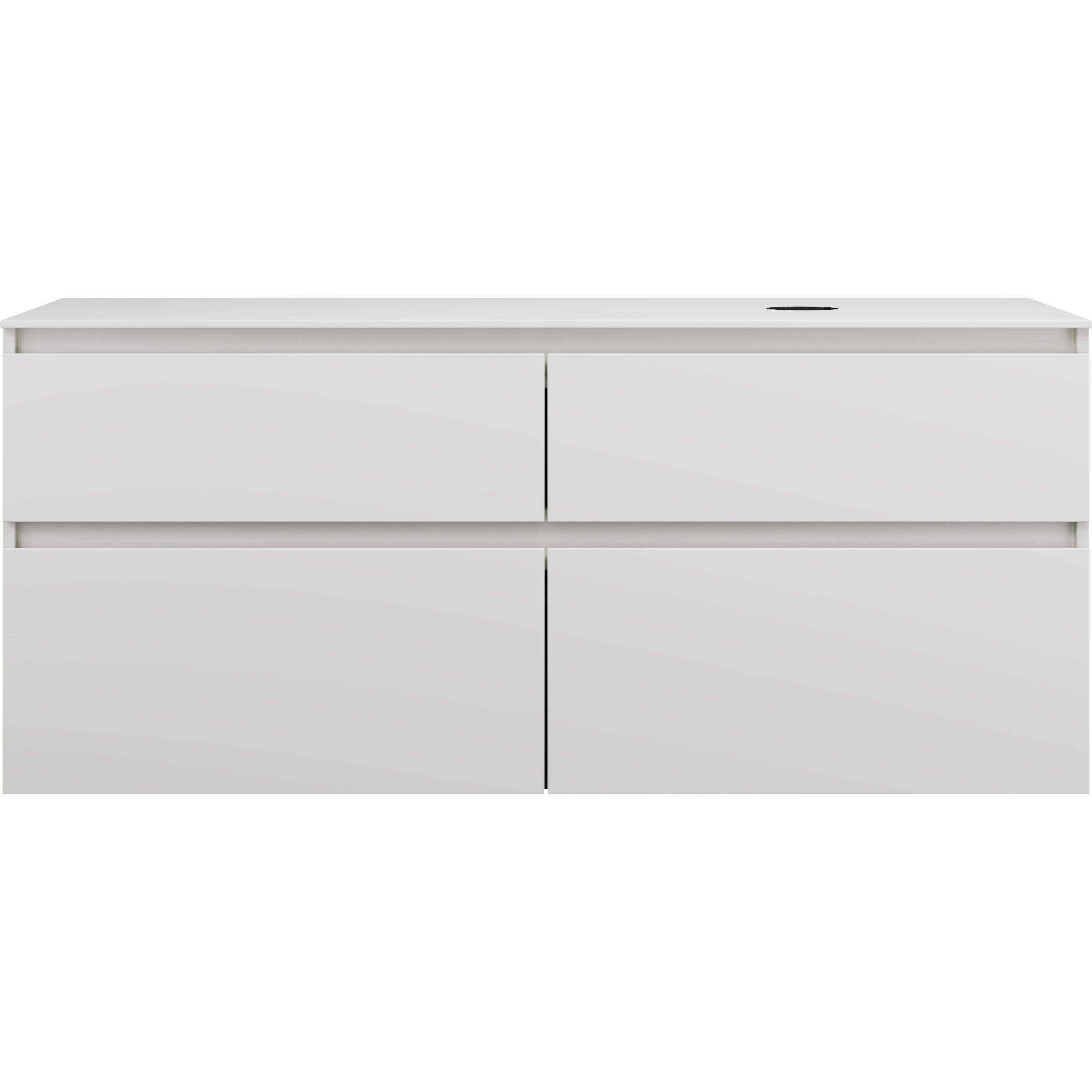 burgbad, Waschtischkonsole, Lin20 Waschtischunterschrank inklusive Konsolenplatte,Beckenausschnitt rechts, 4 Auszüge, T