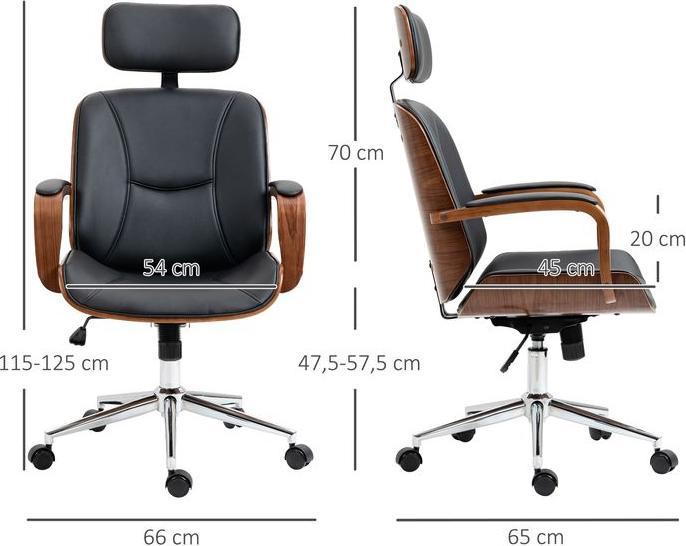 Produktbild Swisshandel24 Bürostuhl, ergonomisch, hohe Rückenlehne, Abnehmbarer Kopfstütze, Schwarz (47.50 - 57.50 cm)