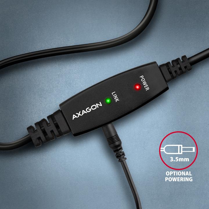 Produktbild Axagon ADR-215B aktives USB 2.0 Verbindungskabel, USB-A auf USB-B - 15m (15 m, USB 2.0)