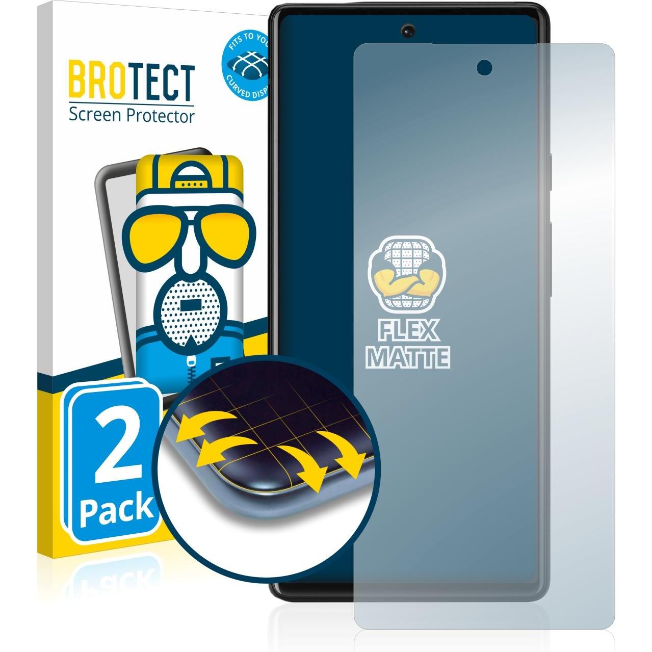 BROTECT Full-Cover Displayschutz Matt (2 Stück, Google Pixel 6), Smartphone Schutzfolie, Grau