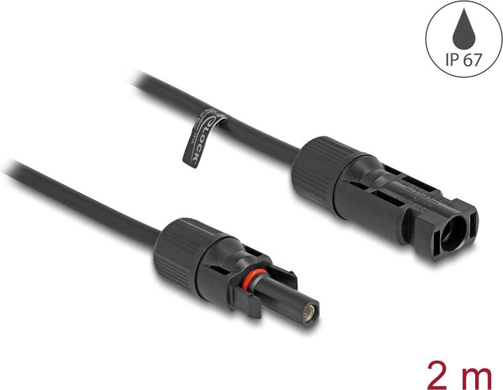 Actual product image Delock DL4 Solar cable 6 mm² male to female 2 m black (Solar cable)