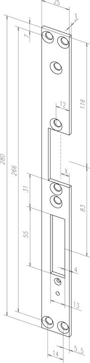 Produktbild effeff EFF -------00335-04 FlachSchlieÃblech EST fÃ¼r 131/878 DIN-L