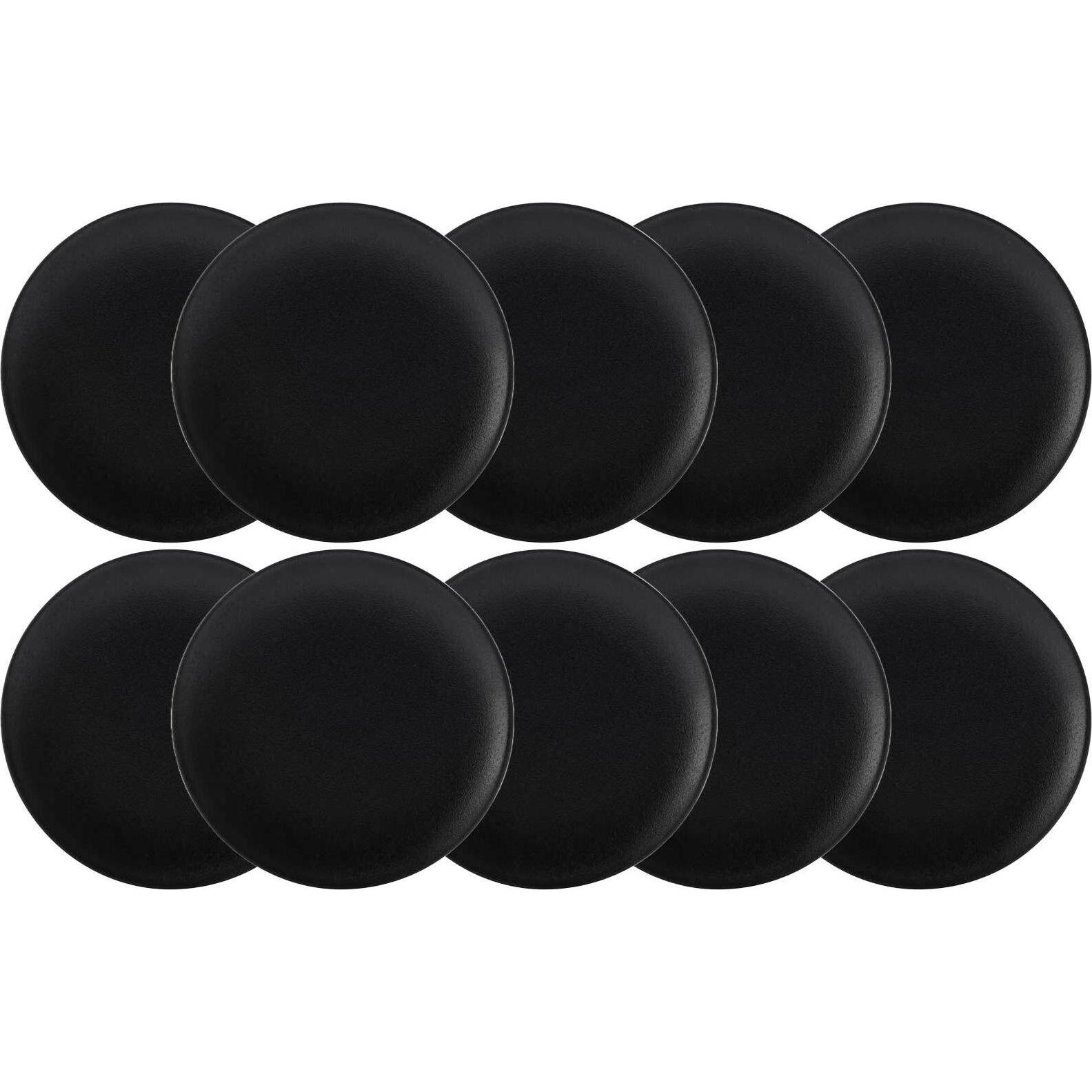 Maxwell & Williams Frühstücks- und Dessertteller Caviar Black, Teller, Schwarz