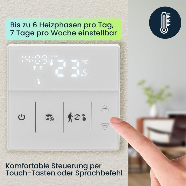 Immagine prodotto Casativo Termostato WLAN per riscaldamento a pavimento con app e controllo vocale, set da 2