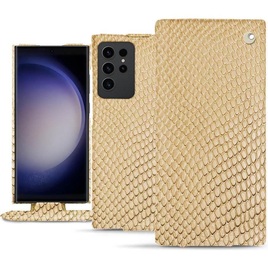 Noreve Lederschutzhülle vertikal (Samsung Galaxy S23 Ultra), Smartphone Hülle, Beige