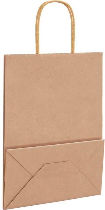 Produktbild VidaXL Kraftpapiertüten 50 Stk. mit Henkel Braun 22x11x28 cm Papiertüte (Geschenktüte, 50 x)
