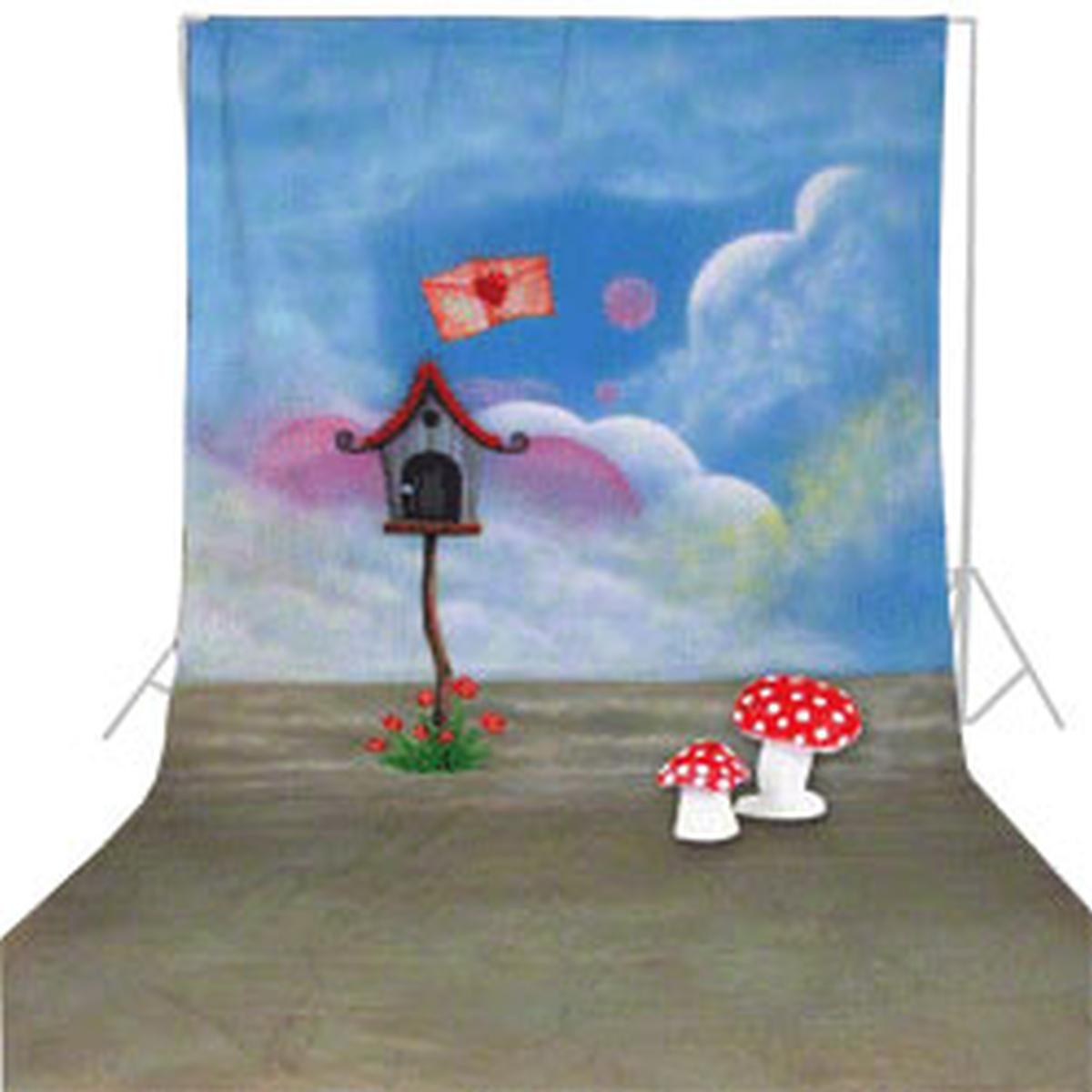 Walimex pro pro Stoffhintergrund 'Love-Letter' (600 cm, 300 cm), Hintergrundsystem, Blau