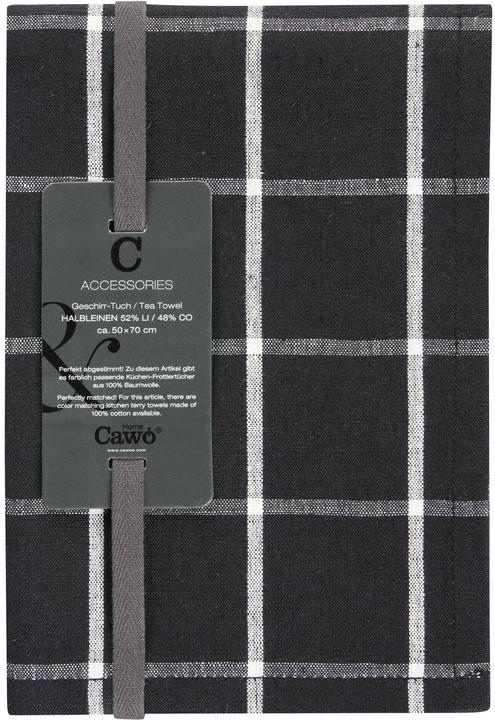 Image du produit Cawö Torchon Zoom Caro Noir/Blanc (50 x 70 cm)