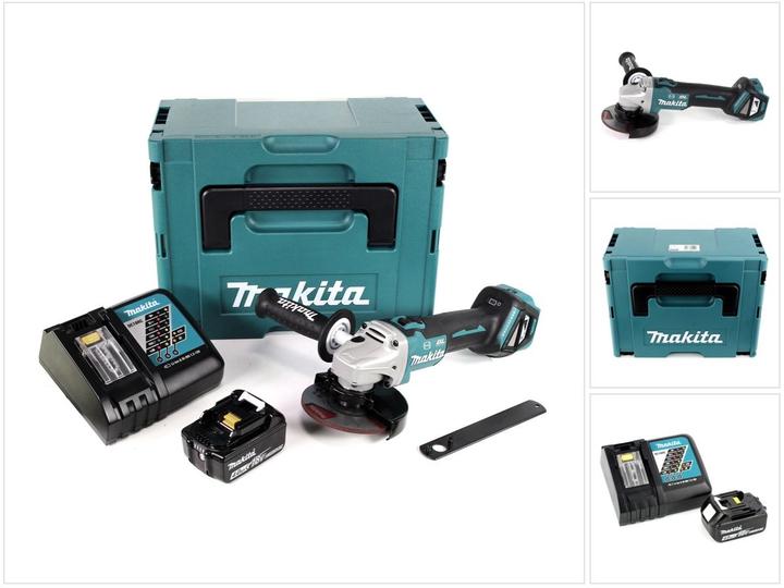 Actual product image Makita DGA 513 RM1J Battery Angle Grinder 18V 125mm Brushless + 1x Battery 4,0Ah + Charger + Makpac (125 mm)