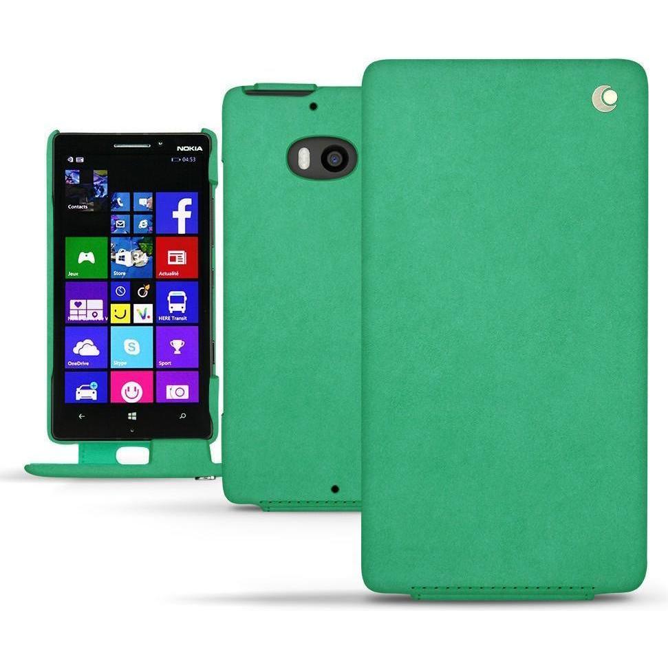 Noreve Lederschutzhülle vertikal (Nokia Lumia 930), Smartphone Hülle, Grün