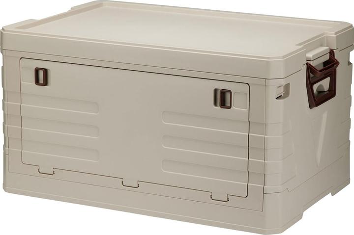 Storage Solutions 2er-Set Faltbare Aufbewahrungsbox 55L Beige: robuste Klappbox, stapelbarer Ordnungshelfer (35 cm, 55 l, 2x)