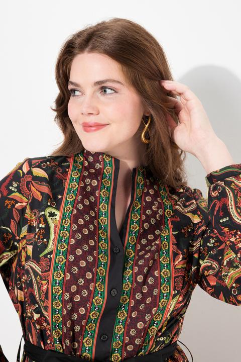 Produktbild Ulla Popken Midikleid, Landhaus-Druck, A-Linie, Kelchkragen, Langarm (46, 48)