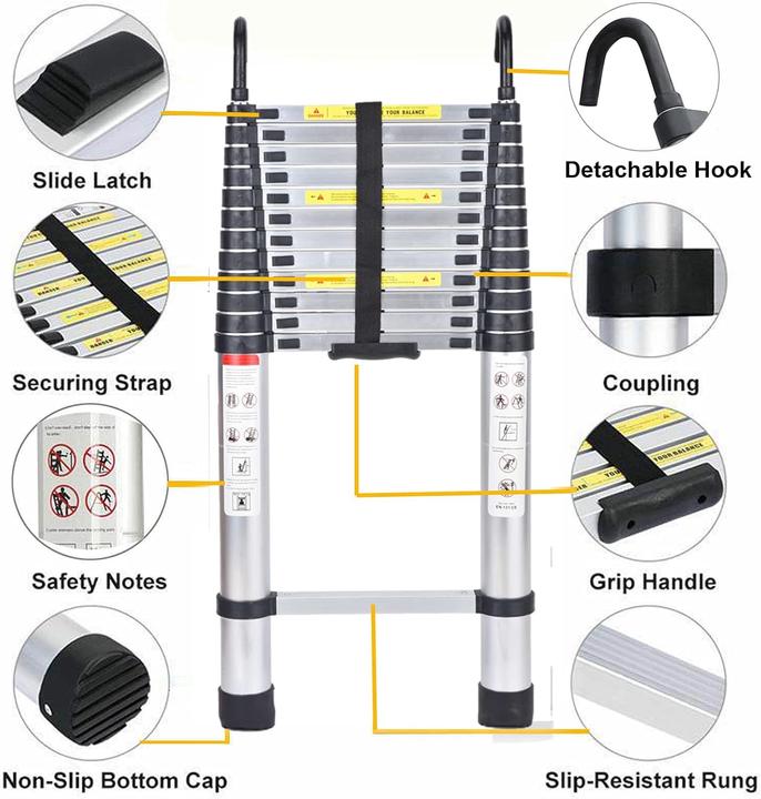 Actual product image Autofather Telescopic ladder (Single ladder, Telescopic ladder, 48 cm)