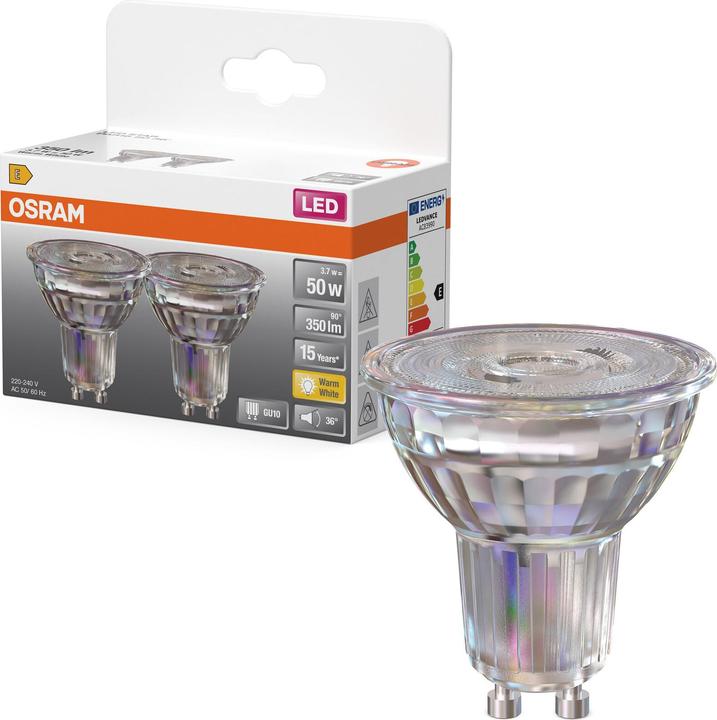 Actual product image Osram LED Leuchtmittel LED STAR PAR16 3.7W 827 GU10 Warm weiss 4099854459757 (GU10, 350 lm, 6x)